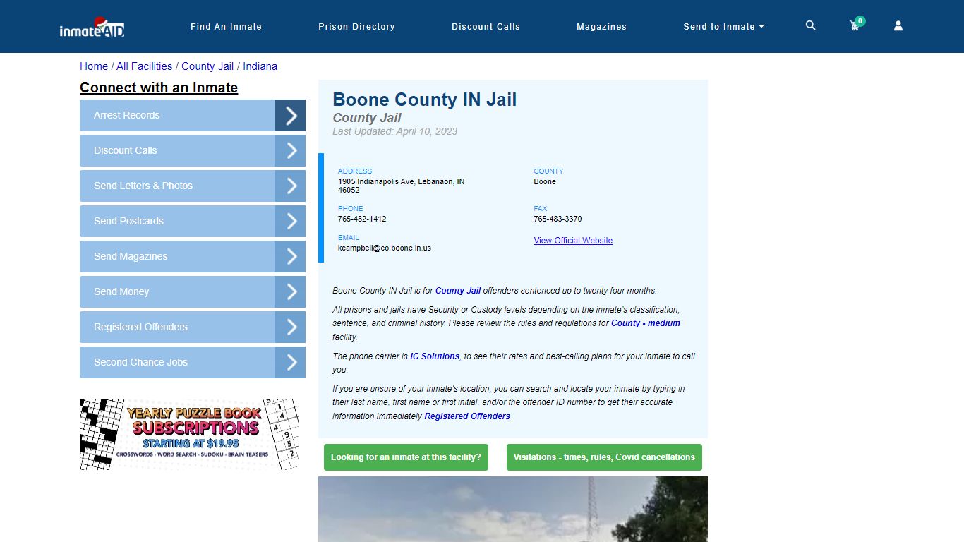 Boone County IN Jail - Inmate Locator - Lebanaon, IN